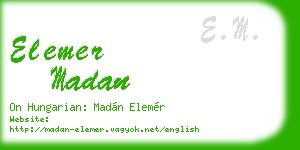 elemer madan business card